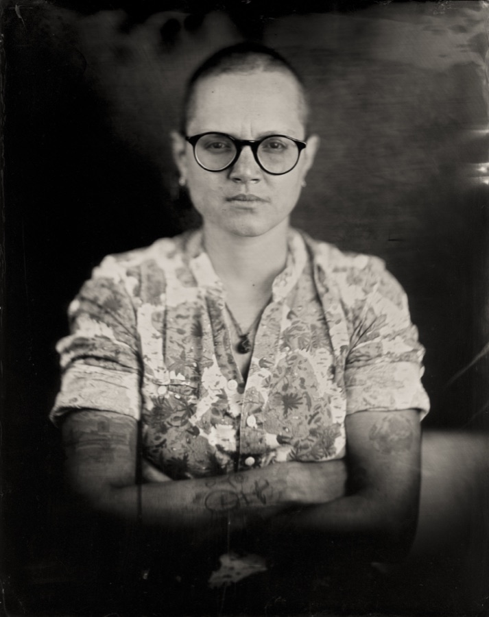 Collodion-plate portrait of Julia Roquette
